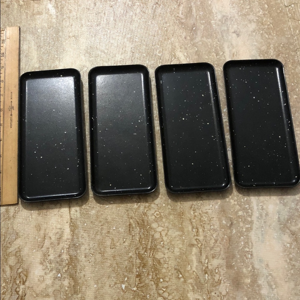 Flintwood Vintage Four Black Speckled Rectangular Trays - Set of 4